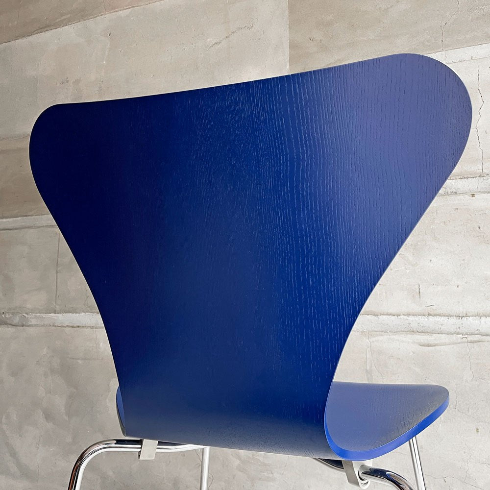 フリッツハンセン Fritz Hansen セブンチェア カラードアッシュ アイブルー AI BLUE スタッキングチェア アルネ・ヤコブセン 廃番カラー デンマーク 北欧家具 A ♪