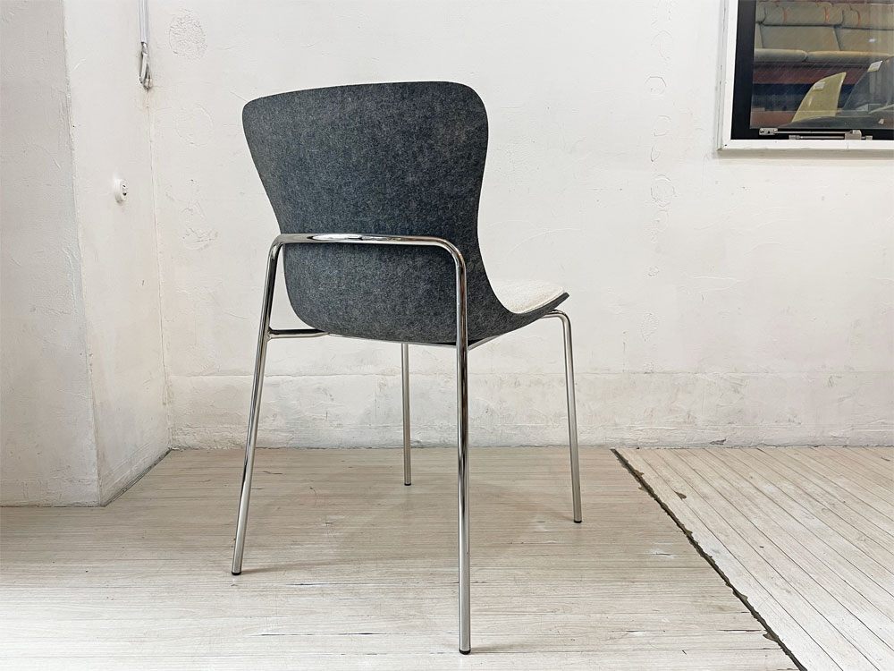 リーンロゼ ligne roset エットリアーノ チェア Ettoriano Chair ダイニングチェア フェルト生地 スチールベース ミニマルデザイン B ★