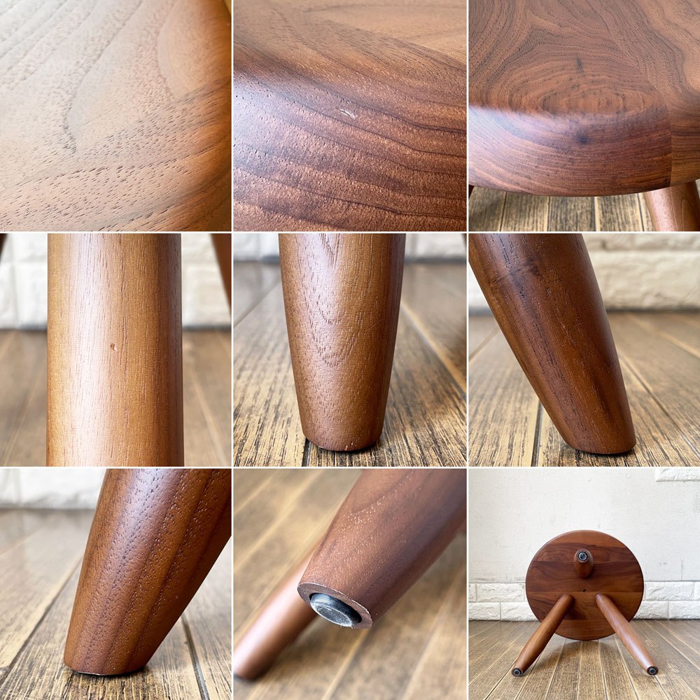 カッシーナ Cassina ベルジェスツール 524 TABOURET BERGER アメリカンウォールナット材 H27cm シャルロット・ペリアン 定価￥178,200- ◎