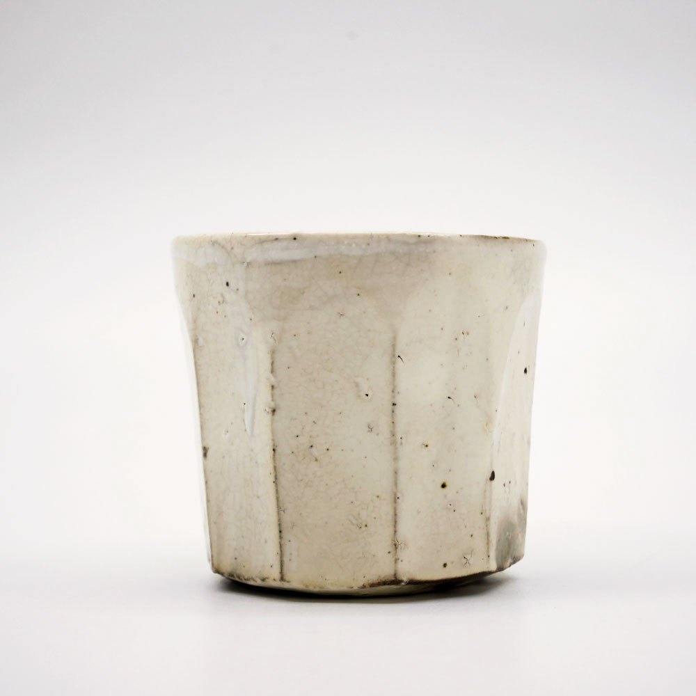 花岡隆 粉引 面取 マグカップ H6.3cm 小 ツヤ無し 現代作家 B ●