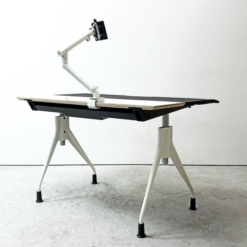 ハーマンミラー Herman Miller エンベロップデスク Envelop Desk スライド天板 & 高さ調節機能 ビル・スタンフ ジェフ・ウェバー モニターアーム付き B ●