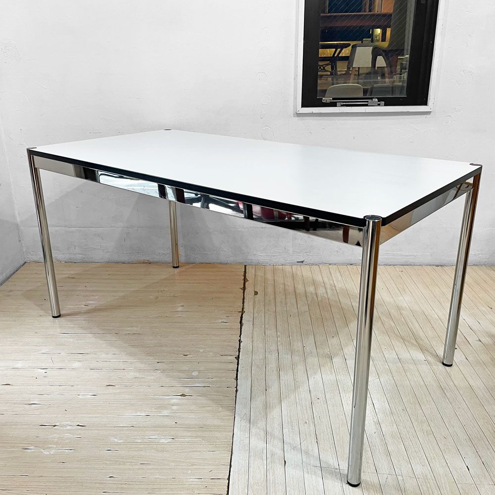 USMハラー USM Haller モジュラーファニチャー ハラーテーブル ワーキングデスク W150cm アジャスター パールグレーラミネート(ホワイト) 高さ調整機能付 スイス