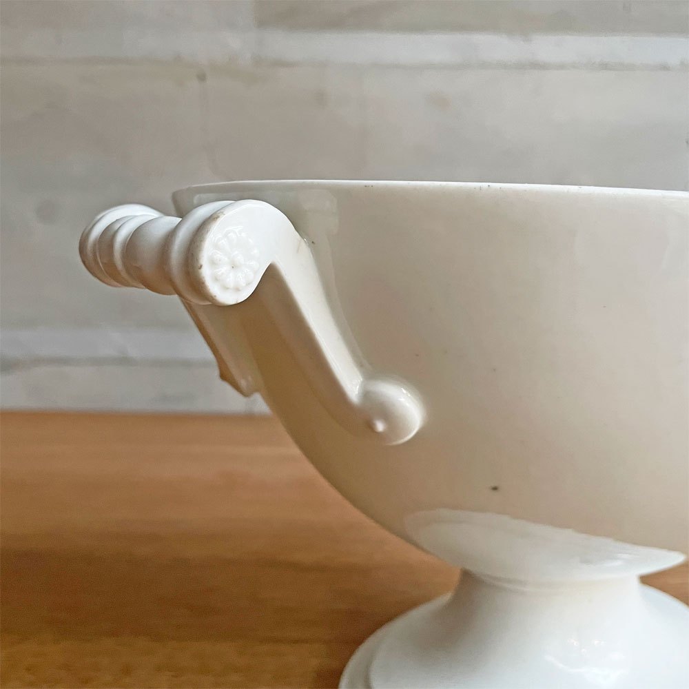 ベルギービンテージ Belgian Vintage スーピエール スープチュリーン スープ鍋 スープボウル 陶器 アンティーク アイボリー テーブルウェア ♪
