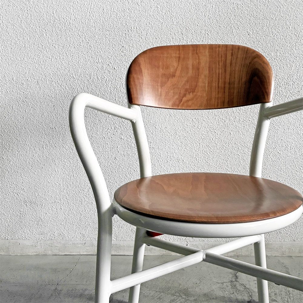 マジス MAGIS パイプチェア Pipe Chair Wood ダイニングチェア ウッドシート アーム付 ホワイト×ライトビーチ ジャスパー・モリソン 未使用品 定価￥119,900- 〓