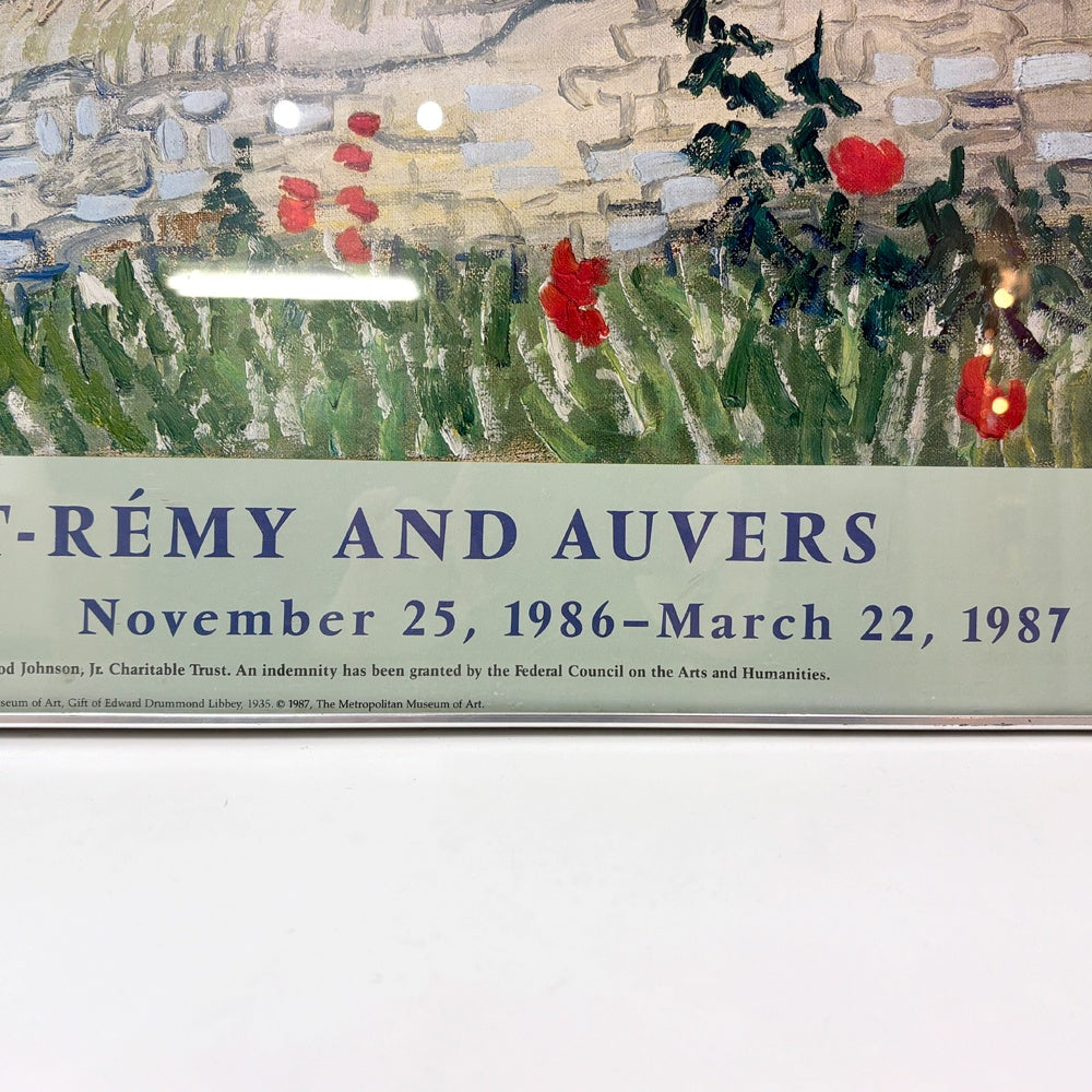 メトロポリタン美術館 展覧会ポスター VAN GOGH IN SAINT-REMY AND AUVERS フィンセント・ファン・ゴッホ オーヴェルの家々1986-1987 W84.5cm 印象派 額装品 ●