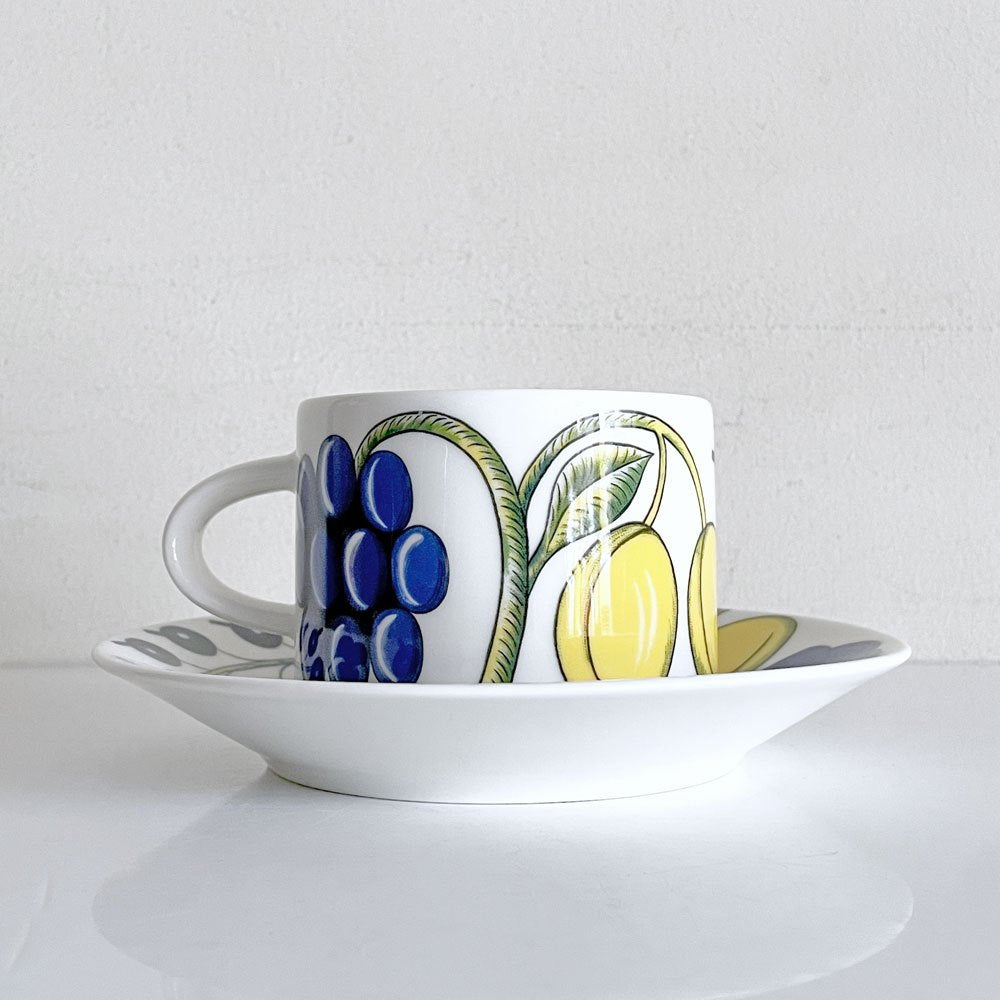 アラビア ARABIA パラティッシ PARATIISI ティーカップ&ソーサー ブルー&イエロー ビルガー・カイピアイネン Birger Kaipiainen フィンランド 北欧食器 B ■