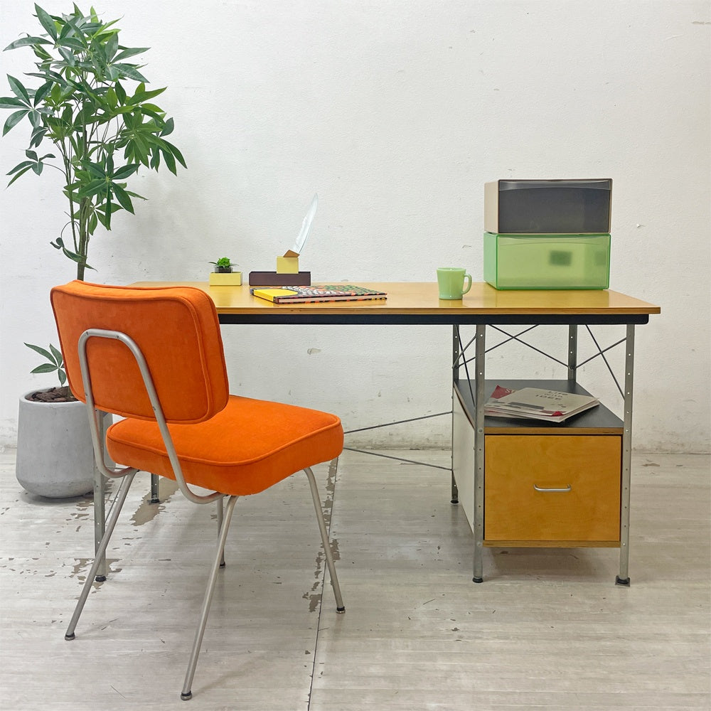 ハーマンミラー Herman Miller ジョージ・ネルソン George Nelson メタルサイドチェア Model 4671 ビンテージ ミッドセンチュリー クッション・ファブリック交換品 希少 ●
