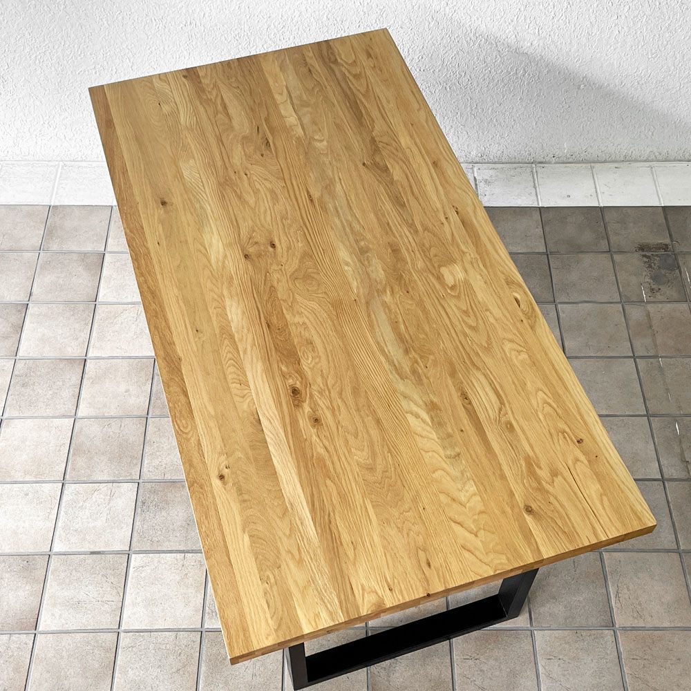 関家具 ベルデⅢ ダイニングテーブル オーク材 無垢集成材 W150cm 脚間調節可能 定価57,500円 展示品 ◇