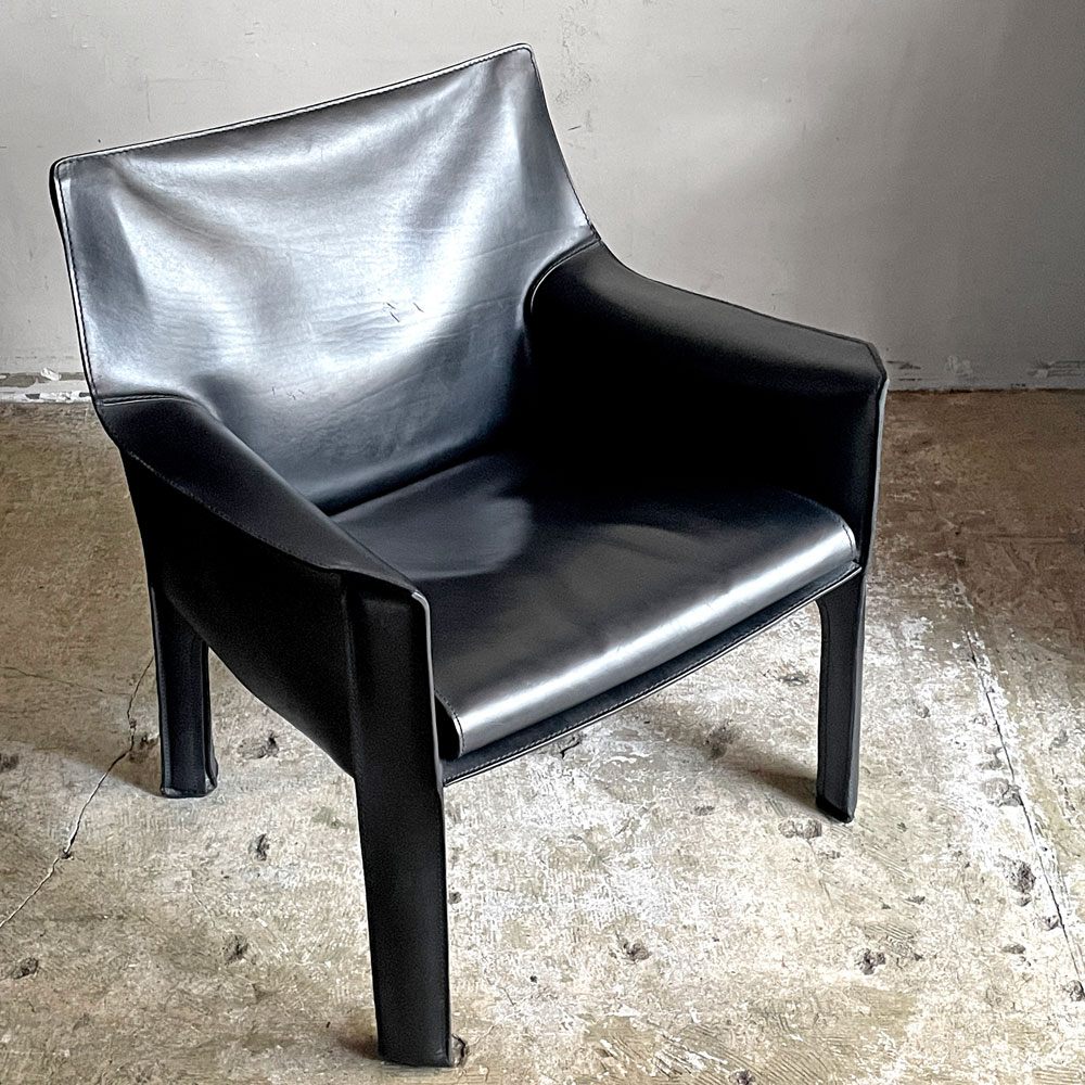 カッシーナ Cassina 414 CAB キャブチェア ラウンジチェア アームチェア 1シーター 本革 マリオ・ベリーニ 参考価格約65万 ■