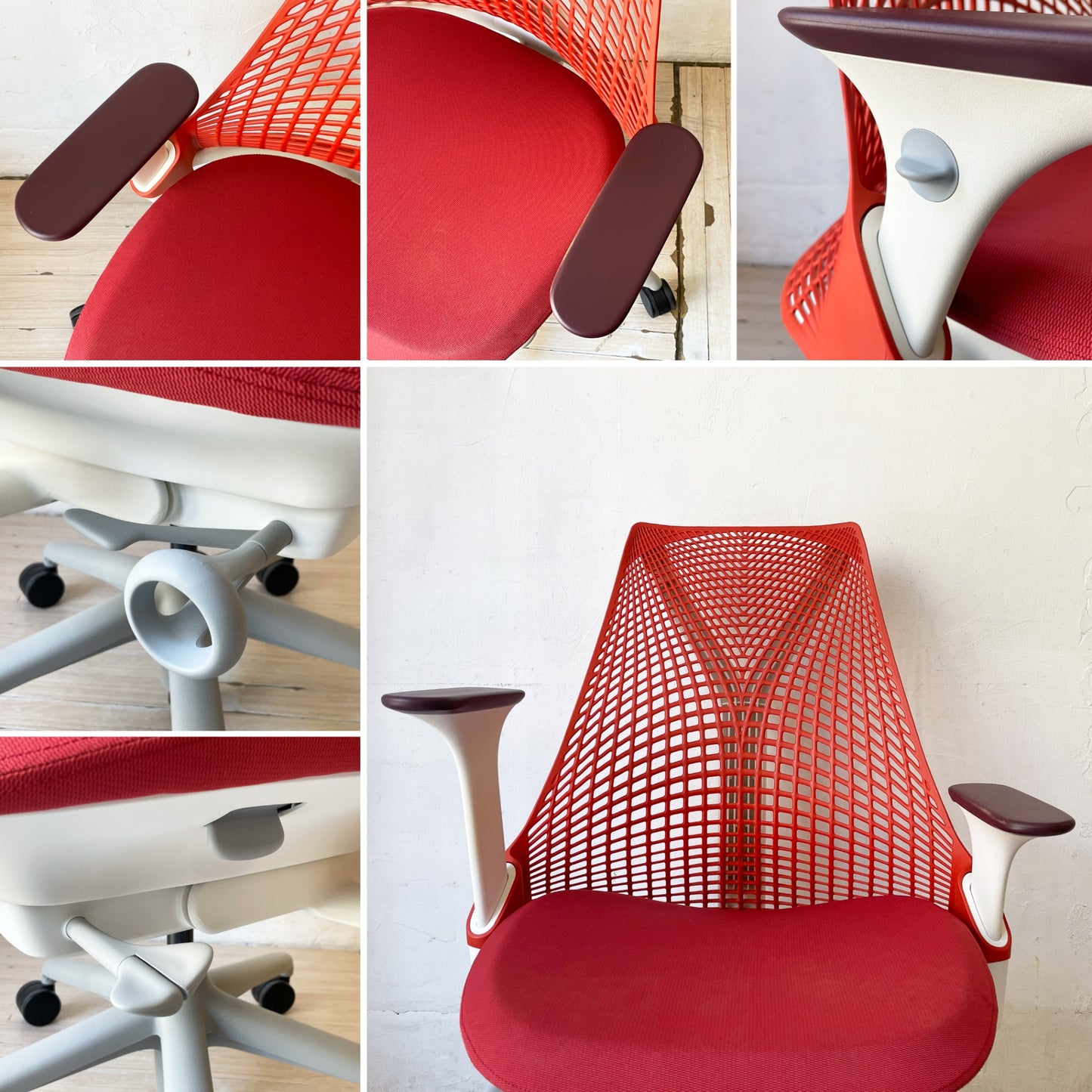 ハーマンミラー Herman Miller セイルチェア SAYL CHAIR デスクチェア オフィスチェア イヴ・ベアール レッド ★