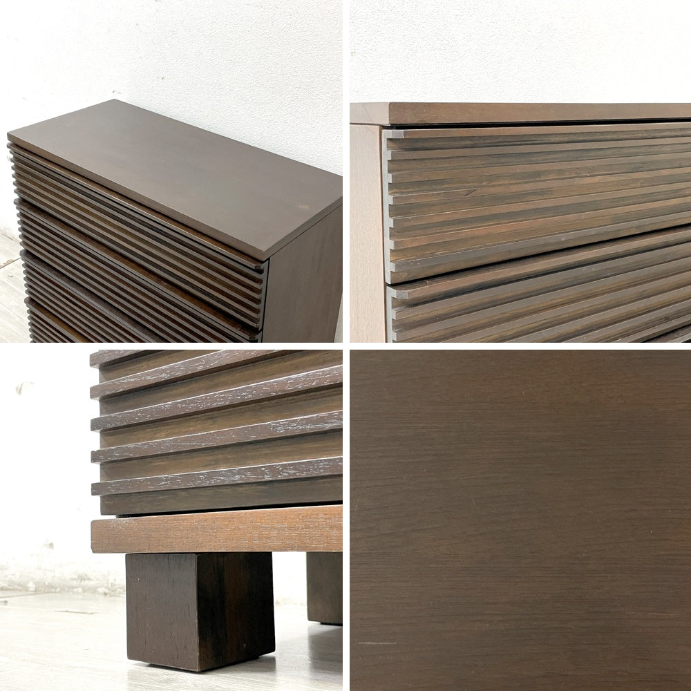 エーフラット a.flat ルーバー キャビネット v02 Louver cabinet 引出タイプ D2 4段チェスト Chest アジアンモダン オプション角脚付 ●