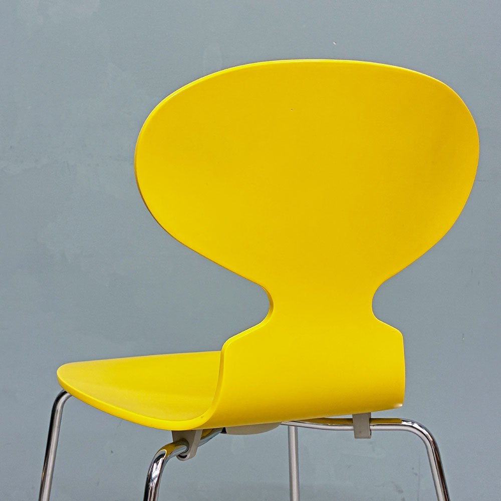 フリッツハンセン Fritz Hansen アントチェア ANT CHAIR 4本脚 イエロー ラッカー仕上げ 2000年製 アルネ・ヤコブセン デンマーク 北欧家具 ◎