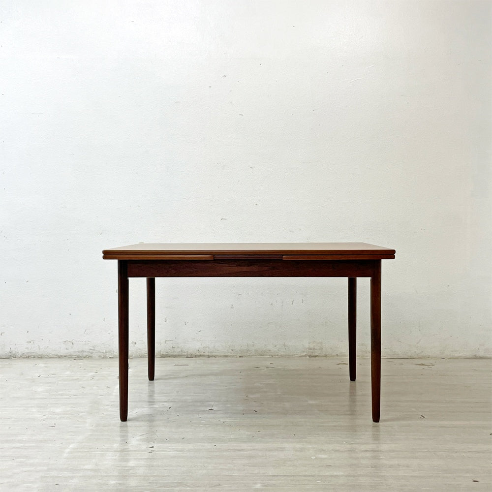 デンマークビンテージ Danish Vintage エクステンション EX ダイニングテーブル W120-212cm チーク材 伸長式 ドローリーフ式 北欧家具 ●