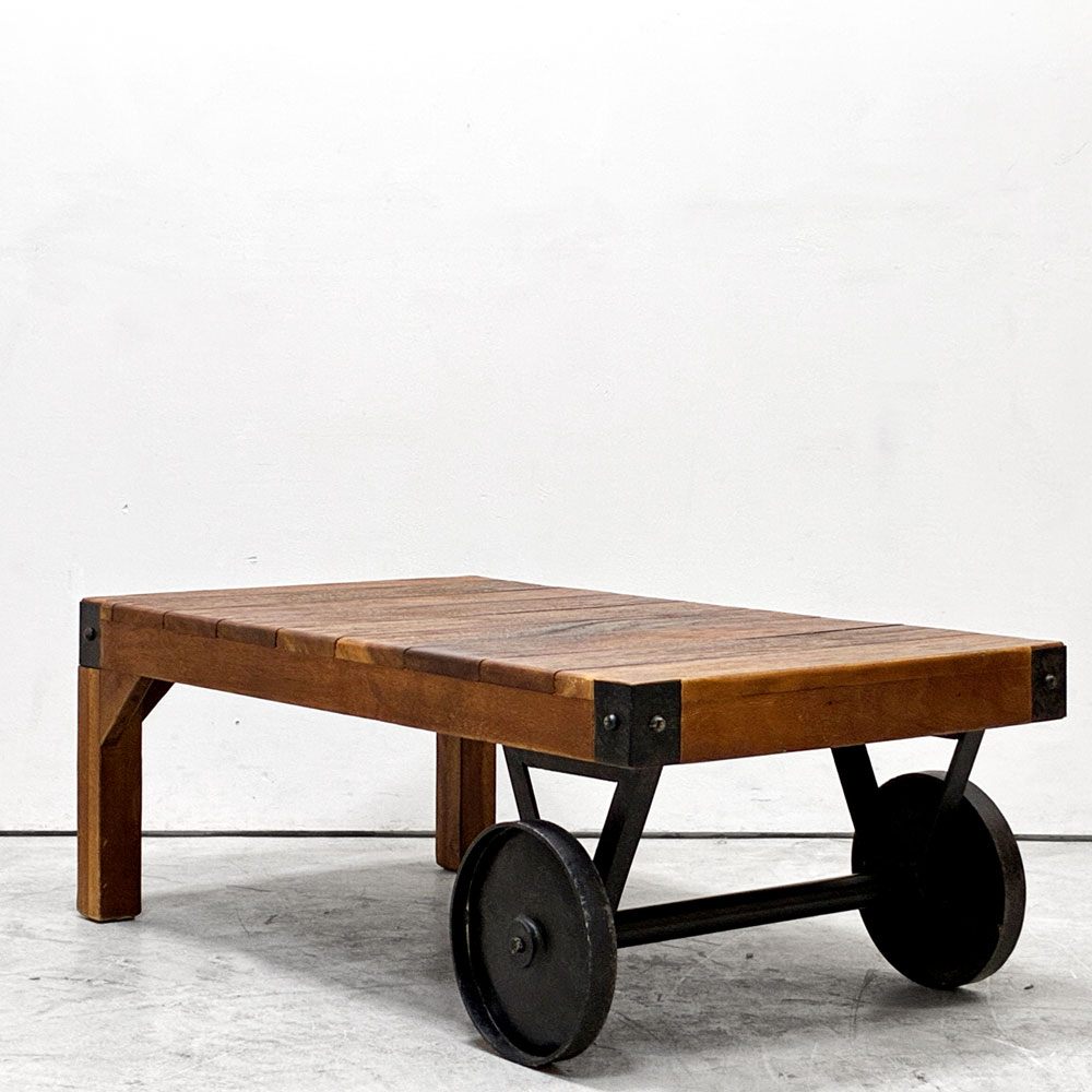 東谷 AZUMAYA トロリーテーブル Trolley Table Sサイズ コーヒーテーブル アイアン ブラウン インダストリアルデザイン ●