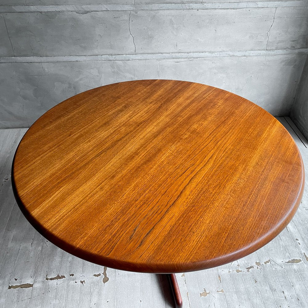 北欧ビンテージ チーク無垢材 ラウンドテーブル カフェテーブル コーヒーテーブル 丸テーブル 北欧家具 Φ110cm× H55cm ♪