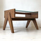 ピエールジャンヌレ Pierre Jeanneret ガラスコーヒーテーブル スモール Glass Coffee Table Small チーク無垢材 レター有り 1960‘s ビンテージ ★