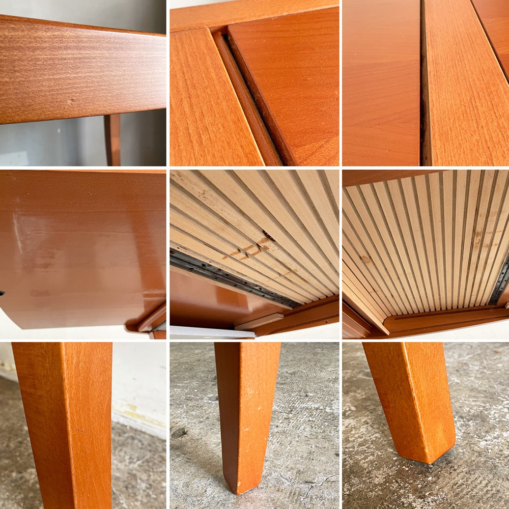 カリガリス Calligaris エクステンション ダイニングテーブル 伸長式 蛇腹 チェリー材 W147~222cm イタリアモダン ■