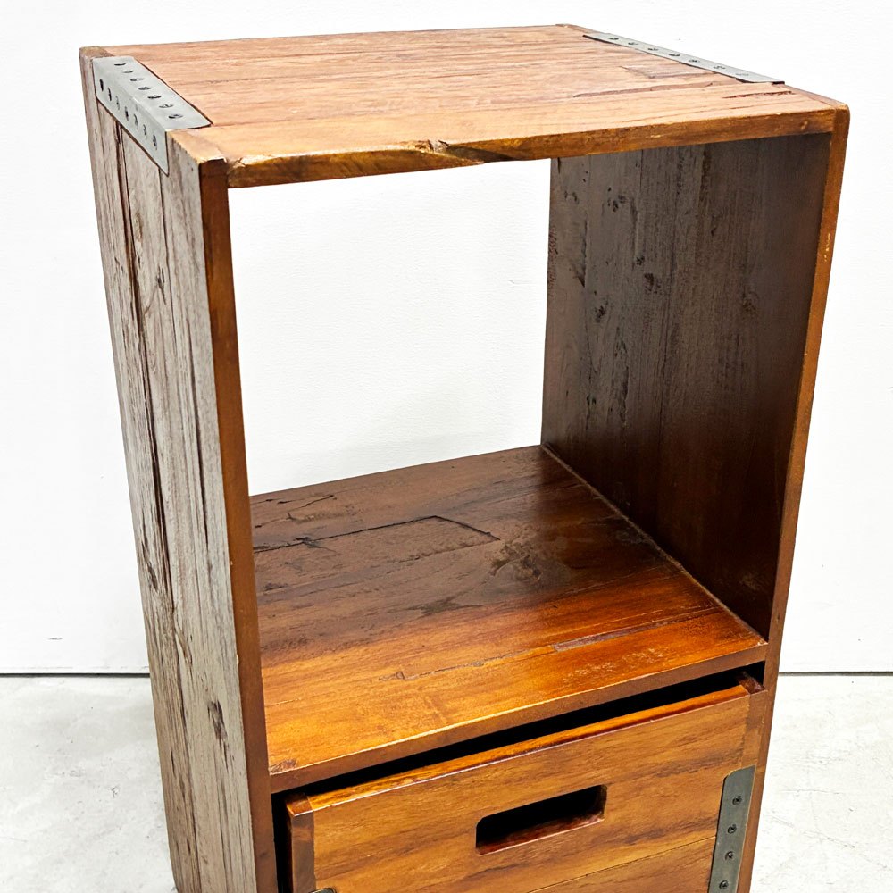 アクメ ファニチャー ACME Furniture トロイ TROY オープンシェルフ 2段 Sサイズ + トロイボックス TROY BOX L 収納 木箱 ボックス 1個セット チーク古材 インダストリアル 合計定価￥35,540- ●