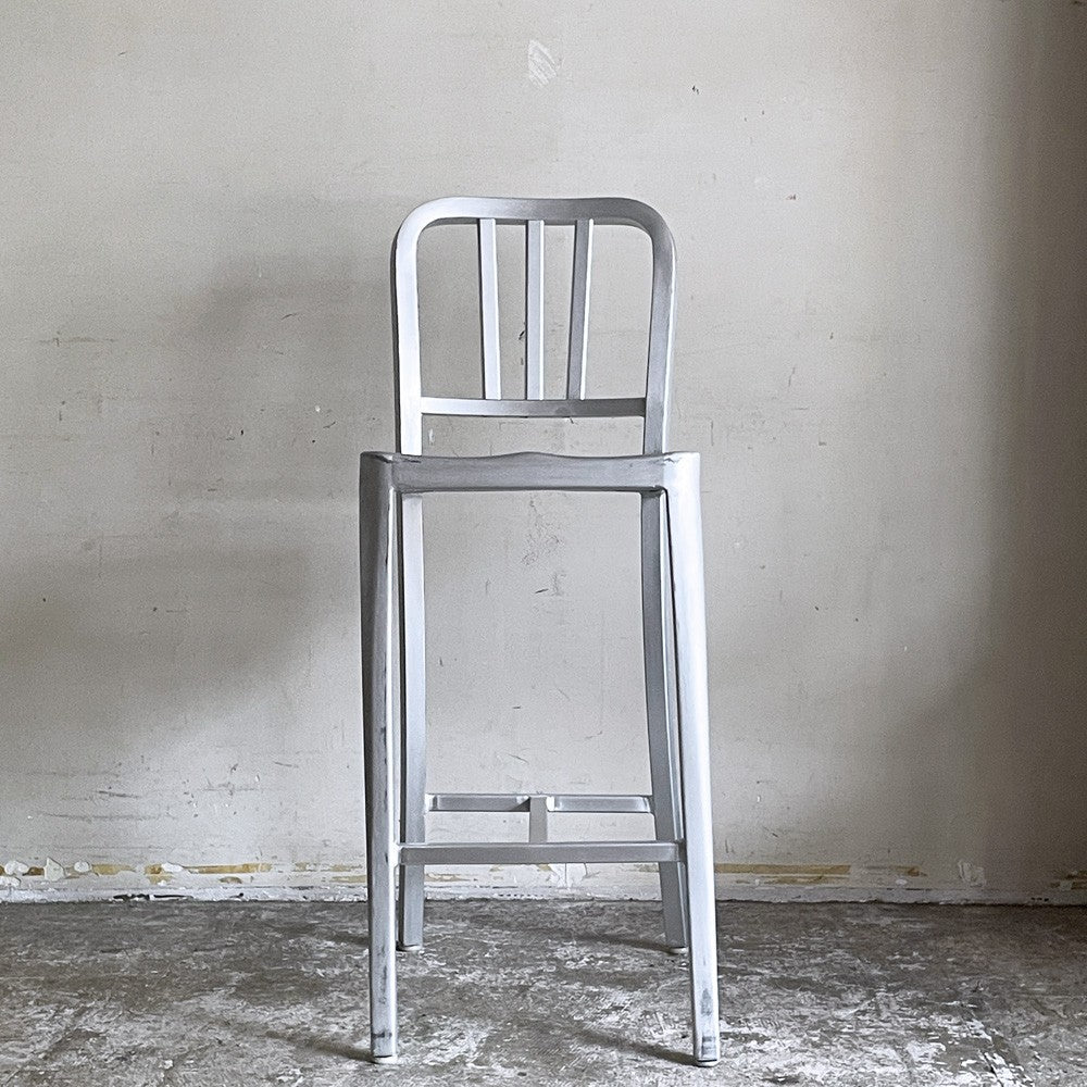 ネイビーバースツール Navy BarStool カウンターチェア アルミニウム インダストリアル リプロダクト B ■