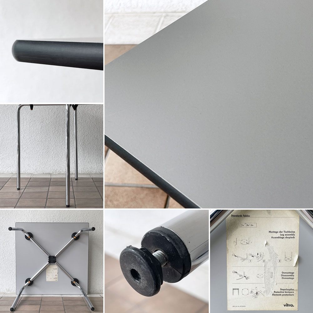 ヴィトラ vitra ハルテーブル HAL Table Square ダイニングテーブル スクエア W75cm グレー ジャスパー・モリソン 廃番 ◇