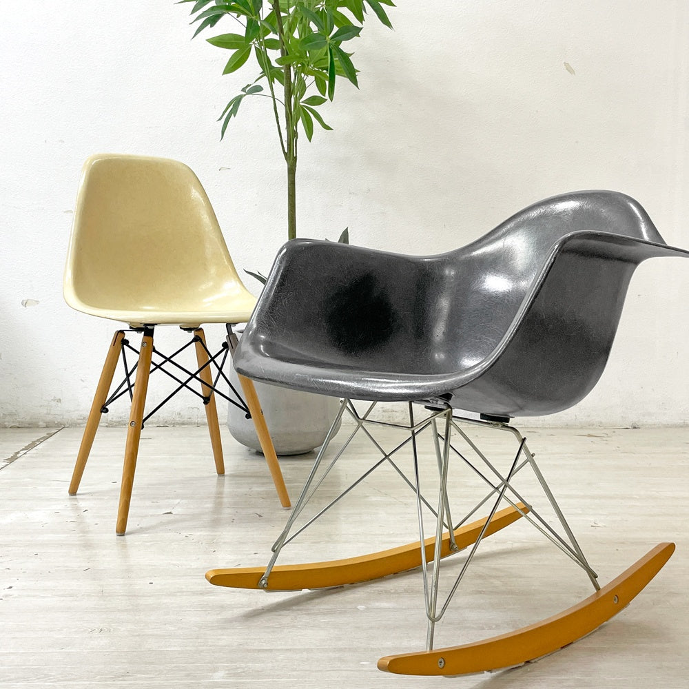 ハーマンミラー Herman Miller アームシェルチェア セカンド 2nd エレファントハイドグレー ロッカーベース イームズ ミッドセンチュリー ●
