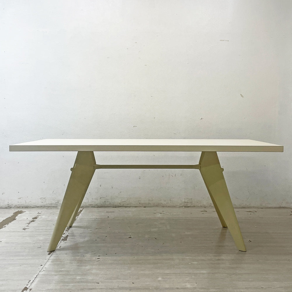 ヴィトラ vitra EMターブル EM Table ダイニングテーブル アイボリー × ブランコロンブ W180cm ジャン・プルーヴェ ラミネート天板 モダン 参考価格\484,000- ●