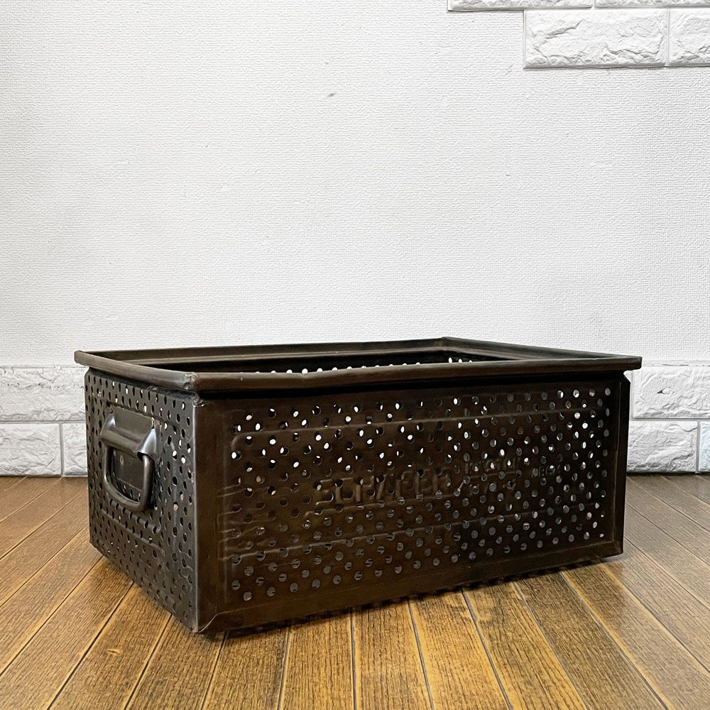 SCHAFER スタッキング ストレージボックス パンチングメタル インダストリアル ドイツビンテージ C ◎