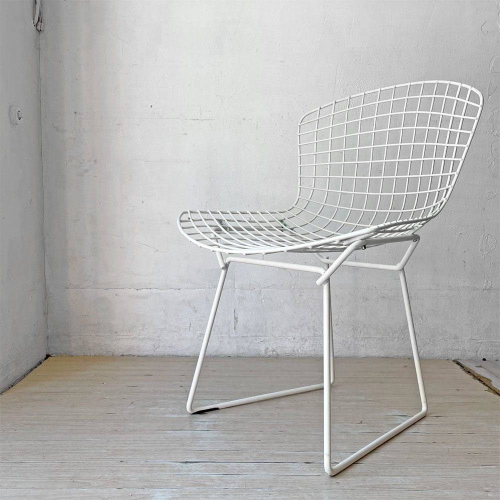 ノル Knoll 420 サイドチェア ワイヤーチェア ホワイト ハリー・ベルトイア Harry Bertoia ミッドセンチュリー 名作椅子 ★