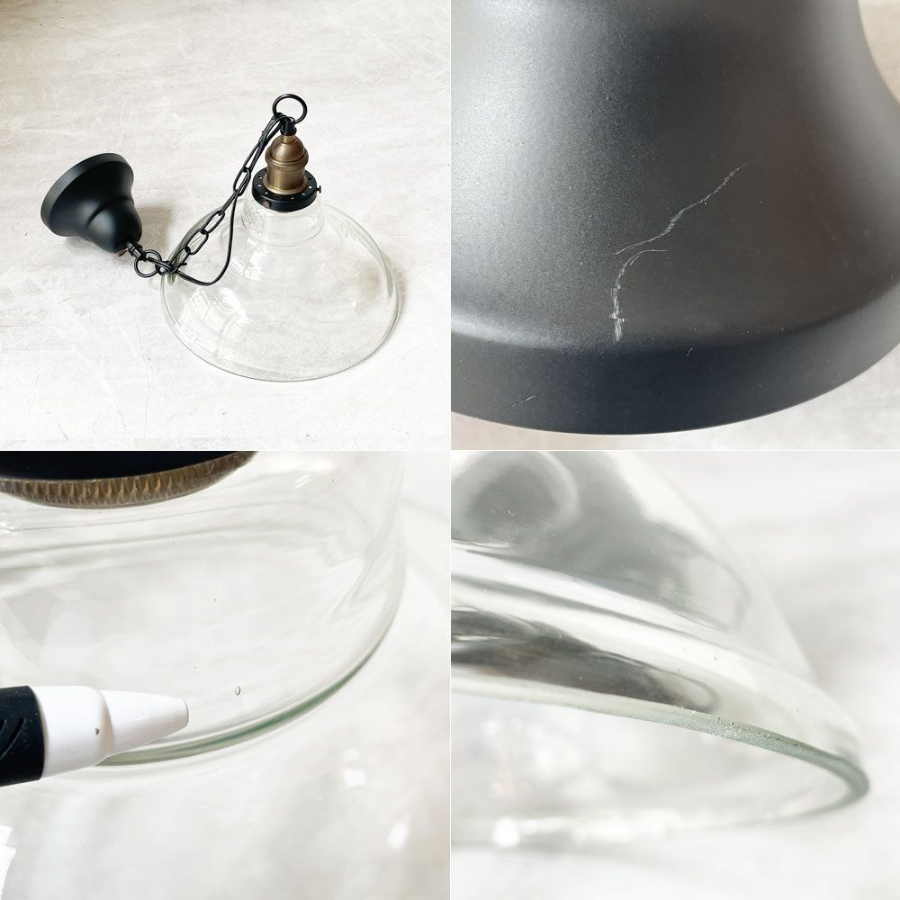 アクメファニチャー ACME Furniture ペンダントランプ PENDANT LAMP ACDL-519 ガラスシェード×真鍮 インダストリアル モダン 美品 ★