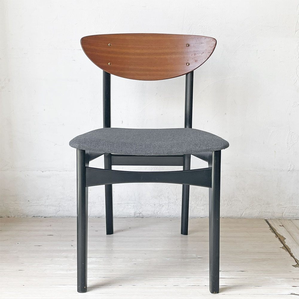 ネイサンファニチャー NATHAN Furniture チークプライウッド ブラックフレーム ダイニングチェア UKビンテージ 北欧スタイル A ★