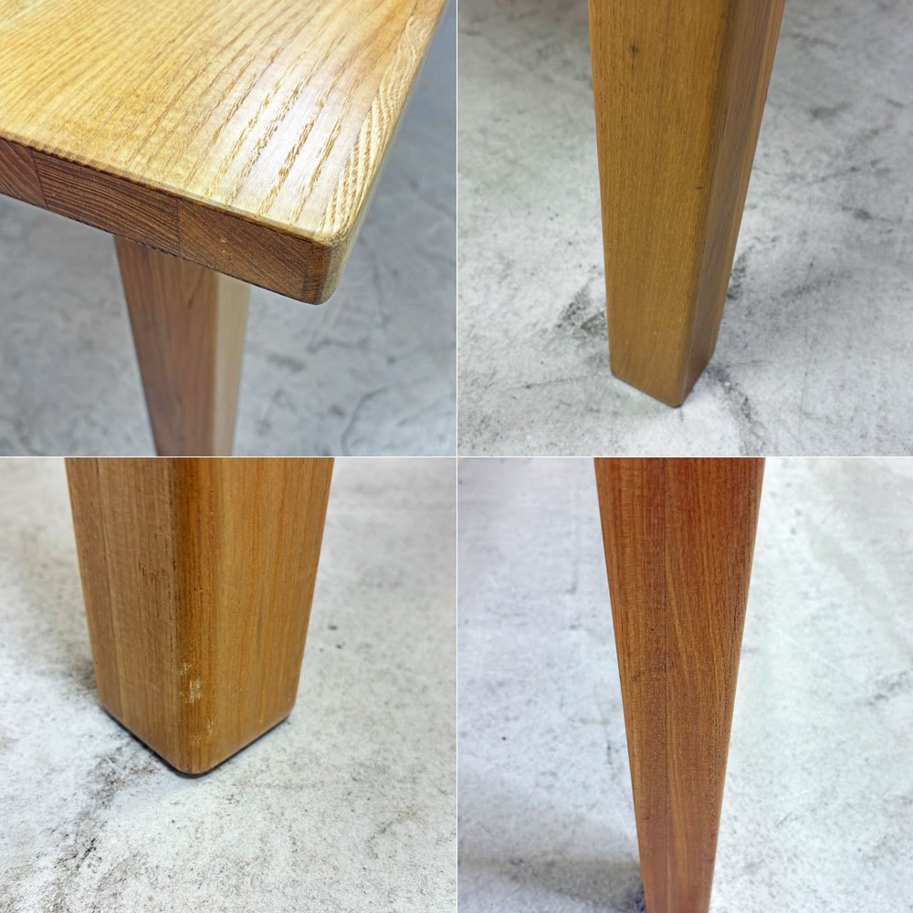 無印良品 MUJI ダイニングテーブル タモ材 無垢集成材 W165cm 廃番品 シンプル ナチュラルスタイル ●