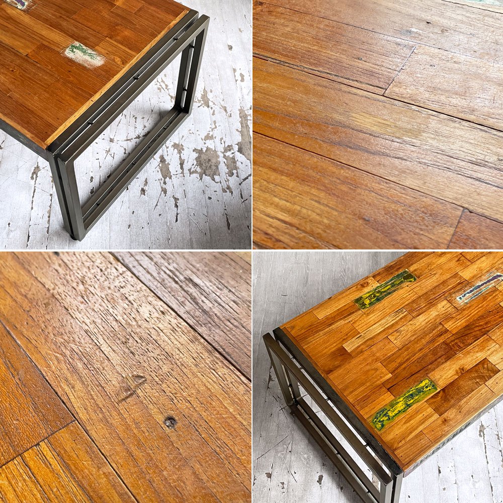 ディーボディ d-Bodhi フェルム FERUM インダストリアル コーヒーテーブル INDUSTRIAL COFFEE TABLE S ローテーブル チーク古材×アイアン 廃番 ♪