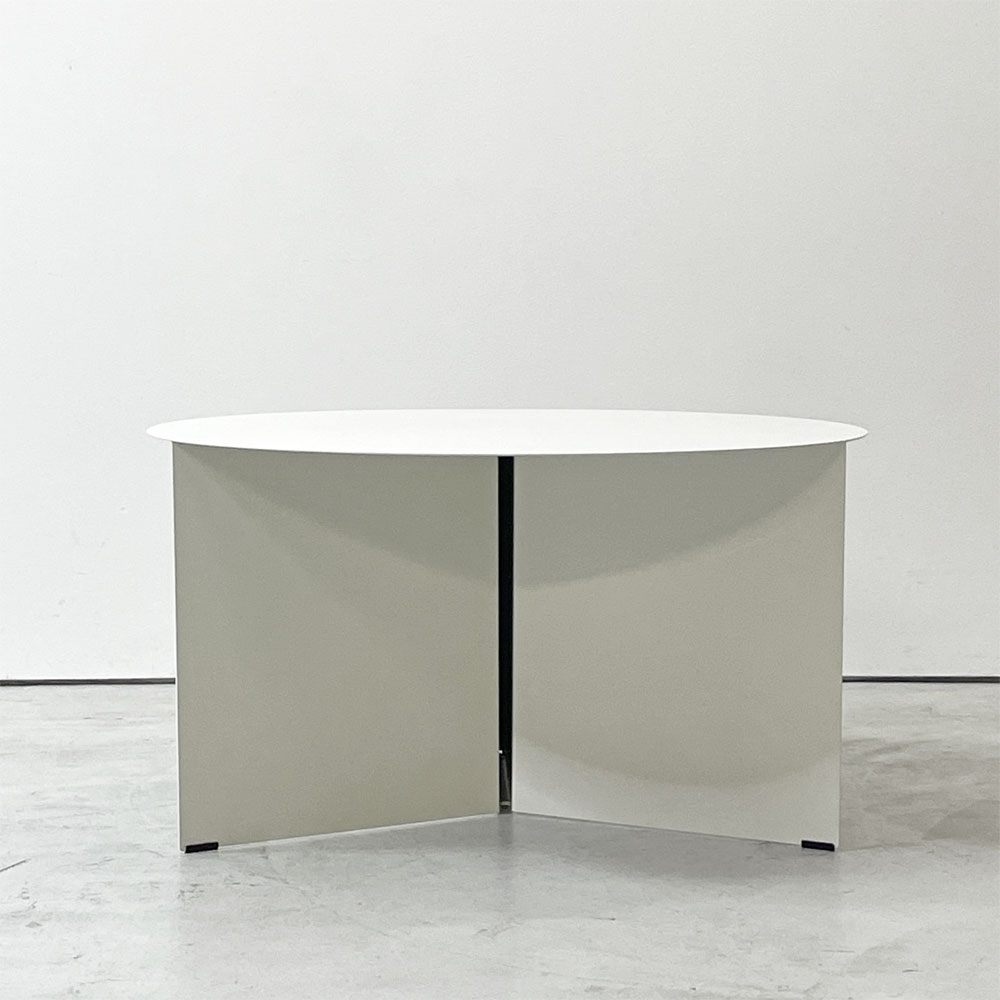 ヘイ HAY スリットテーブル SLIT TABLE XL ホワイト スチール サイドテーブル ローテーブル コーヒーテーブル ラウンド Φ65cm モダン デンマーク 北欧家具 ●
