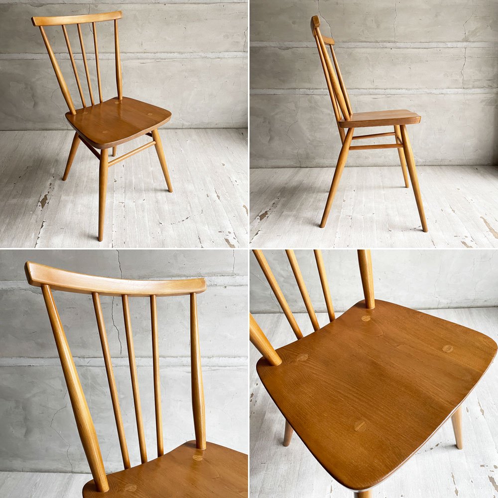 アーコール Ercol スティックバックチェア スピンドルチェア エルム材 UKビンテージ 英国家具 ♪