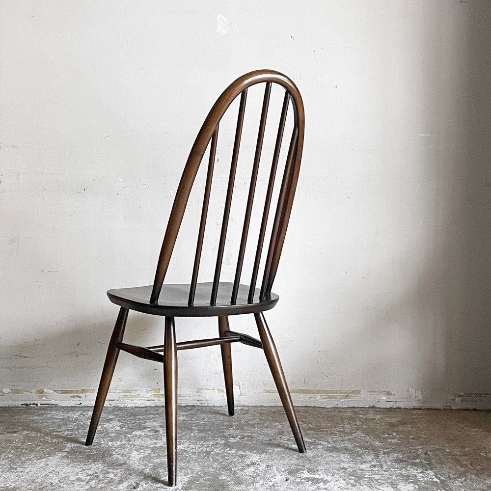 アーコール Ercol クエーカーチェア ダイニングチェア コロニアル ハイバック エルム材 × ビーチ材 ブラウン UKビンテージ 英国家具 ■