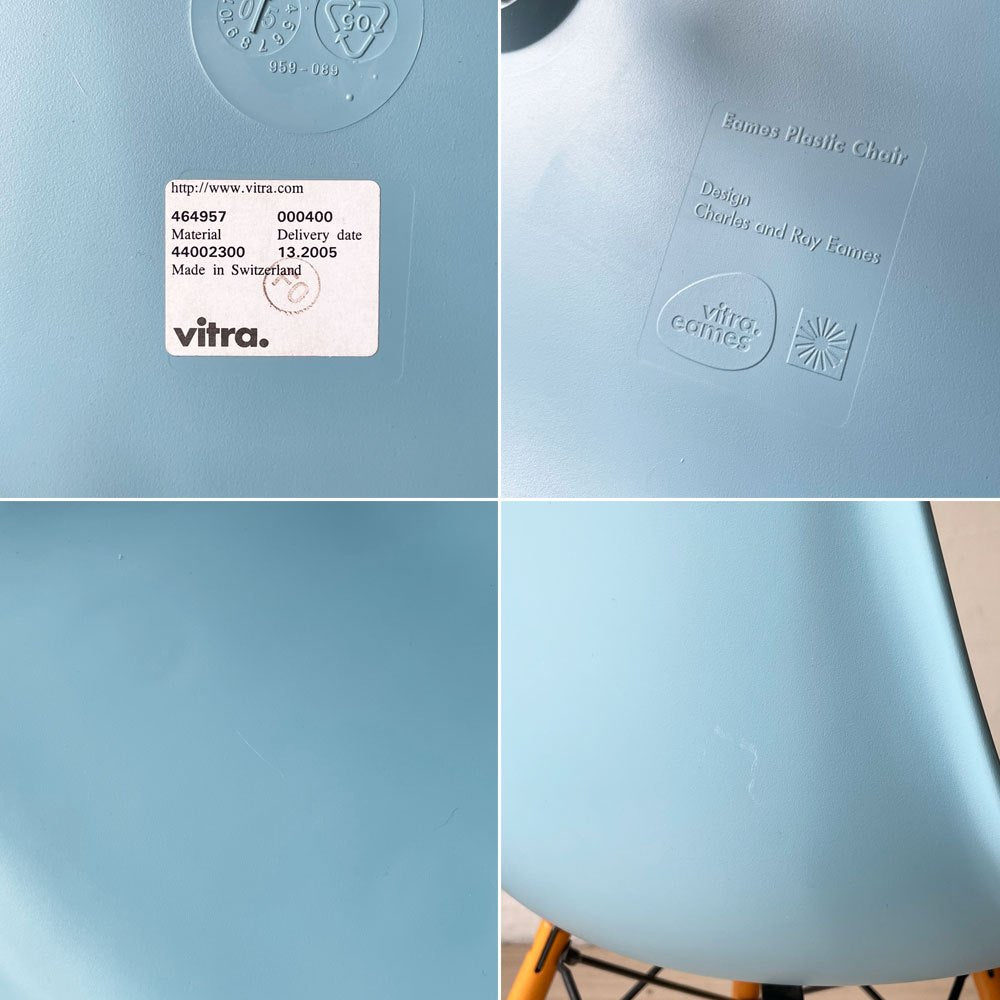 ヴィトラ Vitra サイドシェルチェア ペールブルー ドゥエルレッグ ポリプロピレン C&R イームズ ミッドセンチュリーモダン ★