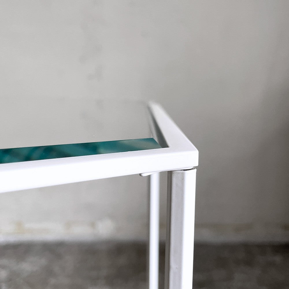 カッシーナイクスシー Cassina ixc. ヘキサゴン トリス HEXAGON TRIS 691 サイドテーブル ハイ デサルト ホワイト×クリアガラス DESALTO ホワイト×クリアガラス 吉岡徳仁 受注輸入品 定価￥308,000- ■