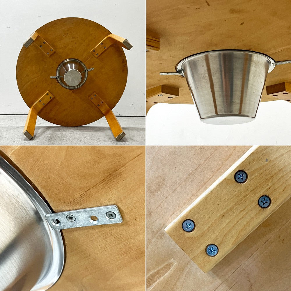 オフィー offi オッフィー USA チョークテーブル Chlak Table 黒板 ブラックリノリウム Φ76cm キッズテーブル エリック・ファイファー Eric Pfeiffer 廃番希少 ●