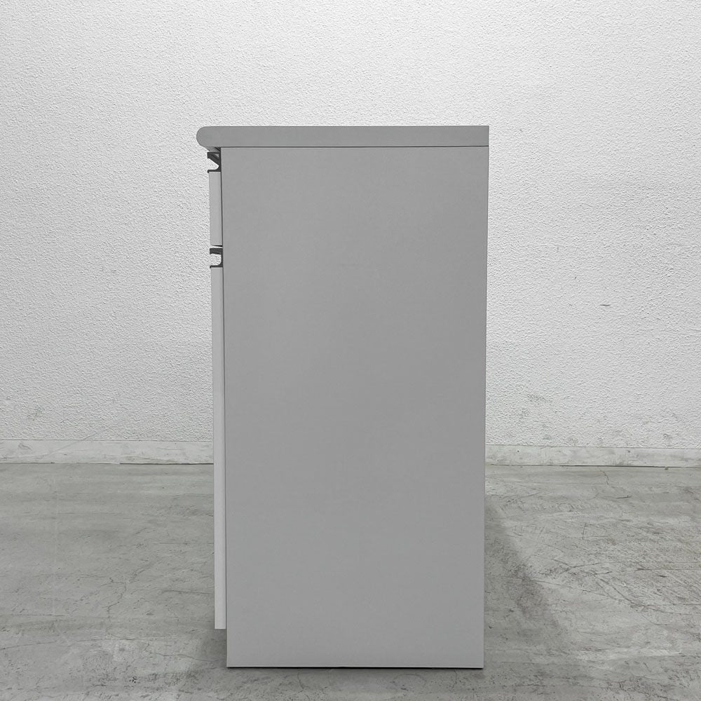 大川家具 大理石調 キッチンカウンター ホワイト W90cm 国産家具 〓