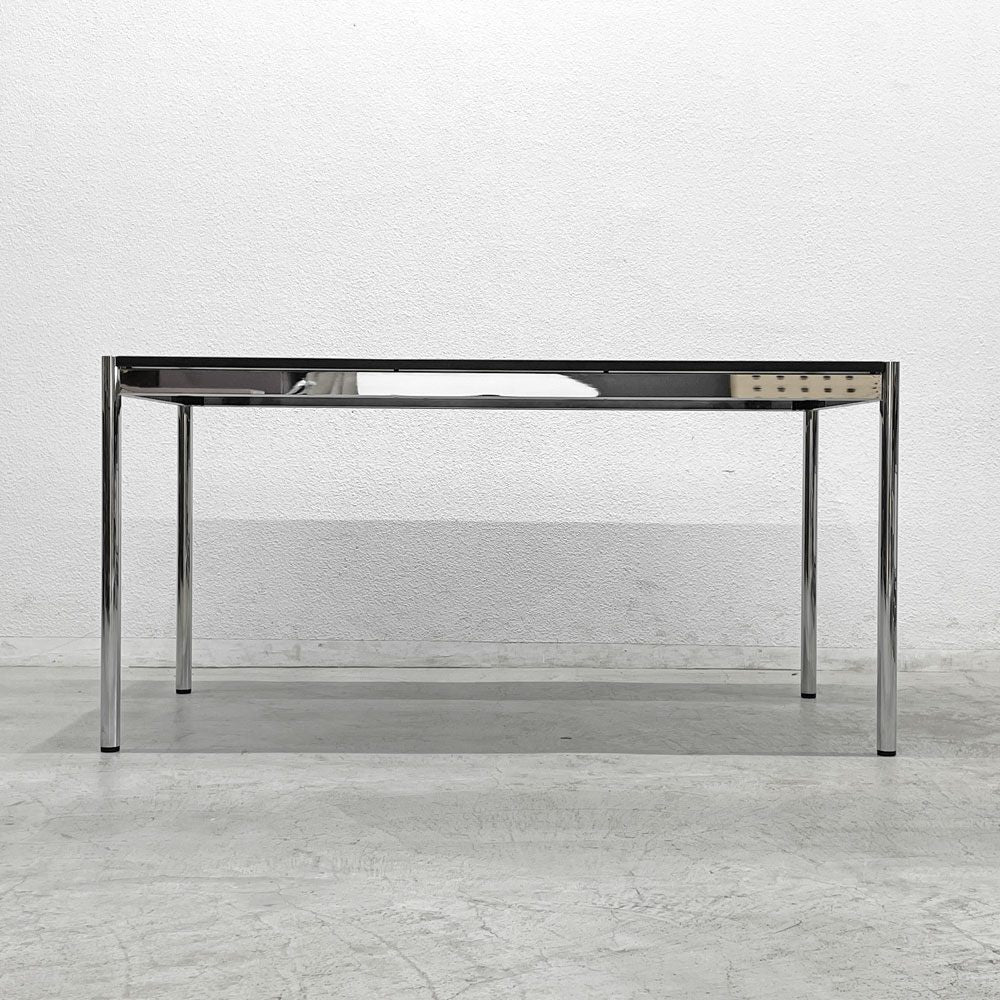 USMモジュラーファニチャー USM Haller USMハラーテーブル ワーキングデスク ダイニングテーブル グラファイトグレーリノリウム W150×D75×H74cm アジャスター 〓