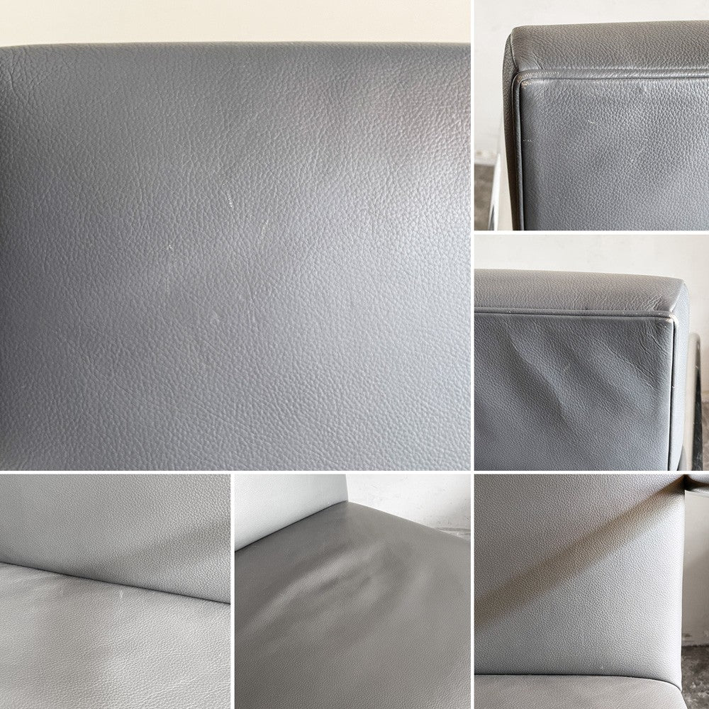 ノル ノール Knoll ブルーノ brno アームチェア チューブラー 合皮レザー グレー系カラー ミースファンデルローエ カンチレバー ■