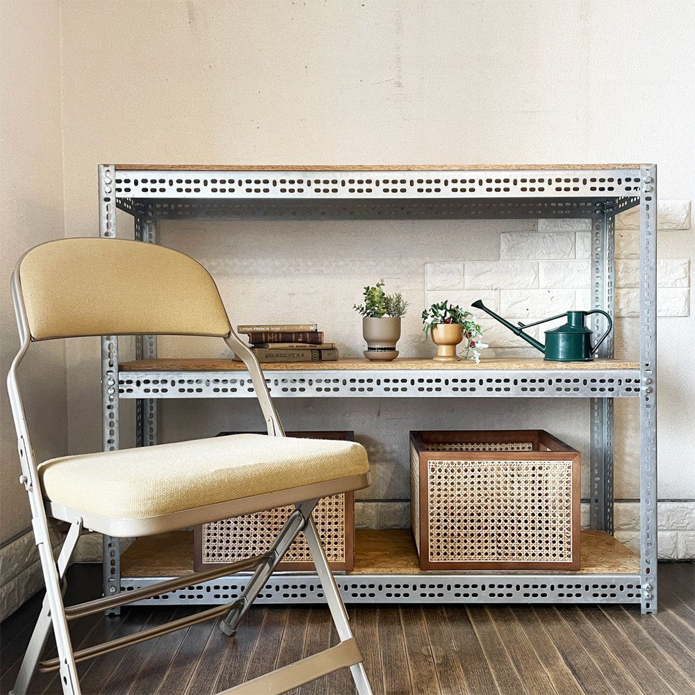 リオン LYON アングルシェルフ SLOTTED ANGLE SHELF 3段 オープンシェルフ W122cm セミオーダーサイズ インダストリアル 工業系 P.F.S.取扱 ◎
