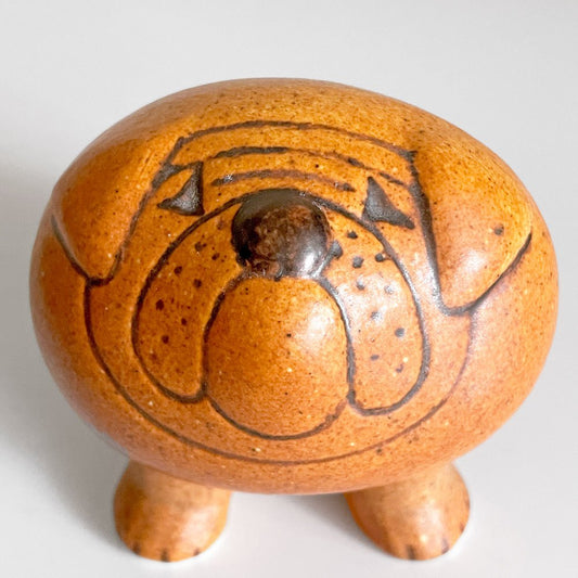 グスタフスベリ KERAMIK STUDION GUSTAVSBERG ケンネル kennel ブルドッグ ミニサイズ 復刻品 ブラウン リサ・ラーソン 陶器 フィギュリン スウェーデン 北欧雑貨 ■