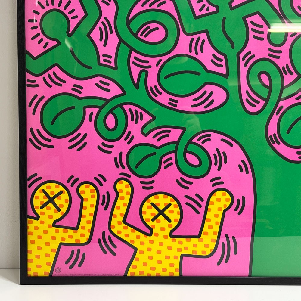 キース・ヘリング Keith Haring Untitled Tree of Life 1993 限定10枚 アートフレーム ポスター 113×92cm ポップアート ストリートアート 額装品 ●