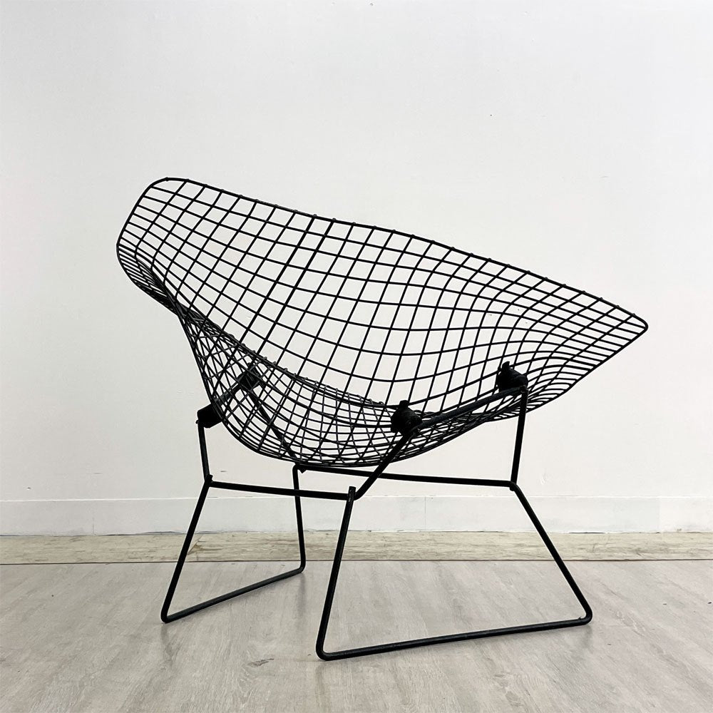 ノル Knoll ビンテージ ダイヤモンドチェア Diamond Chair ラージ ハリー ベルトイア Harry Bertoia ブラック ミッドセンチュリー 名作 ●