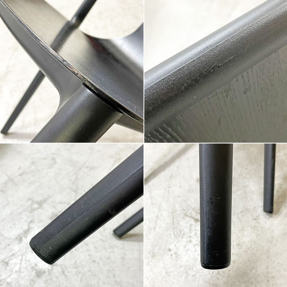 ヴィトラ Vitra ベルヴィルチェア Belleville Chair アームレスチェア ダイニングチェア スタッキングチェア アッシュ材 ブラック ロナン & エルワン・ブルレック D ●