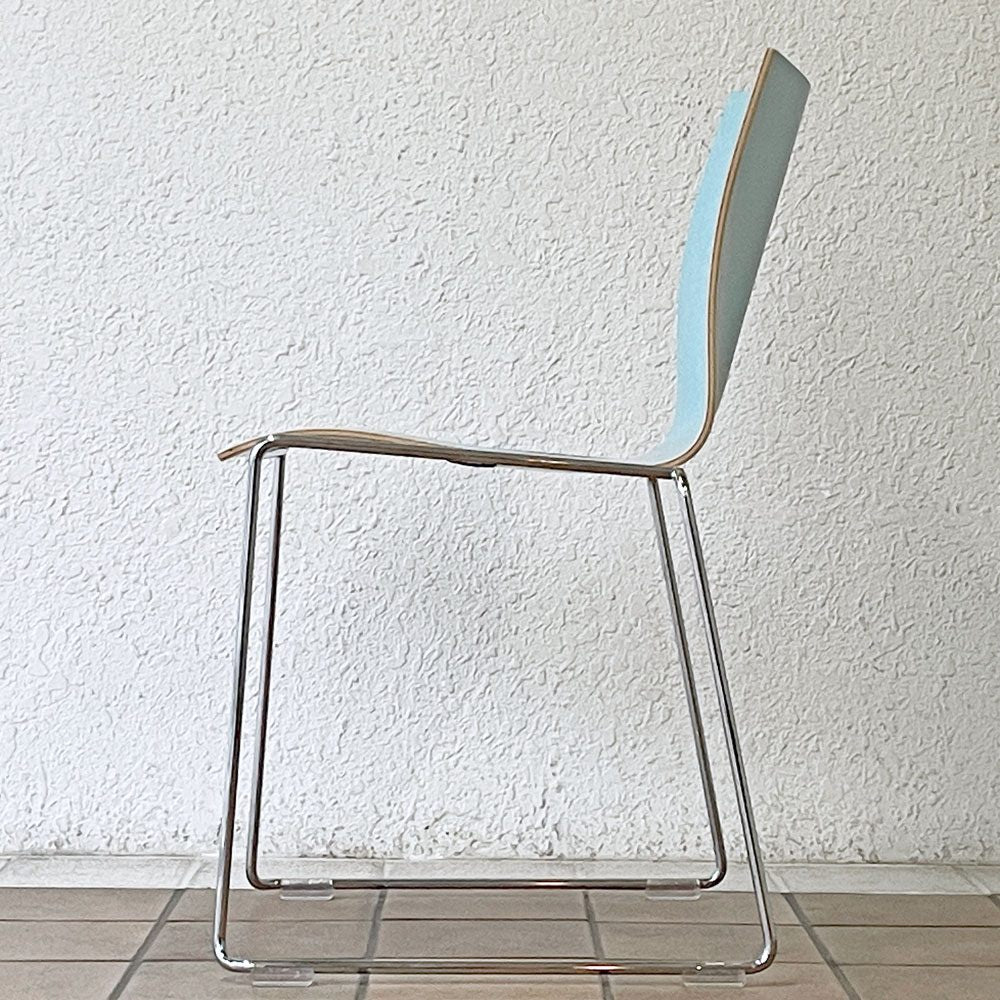 エンゲルブレヒト Engelbrechts チャリック CHAIRIK 107 ダイニングチェア スタッキング そり足 アイスブルー 未使用品 デンマーク A ◇