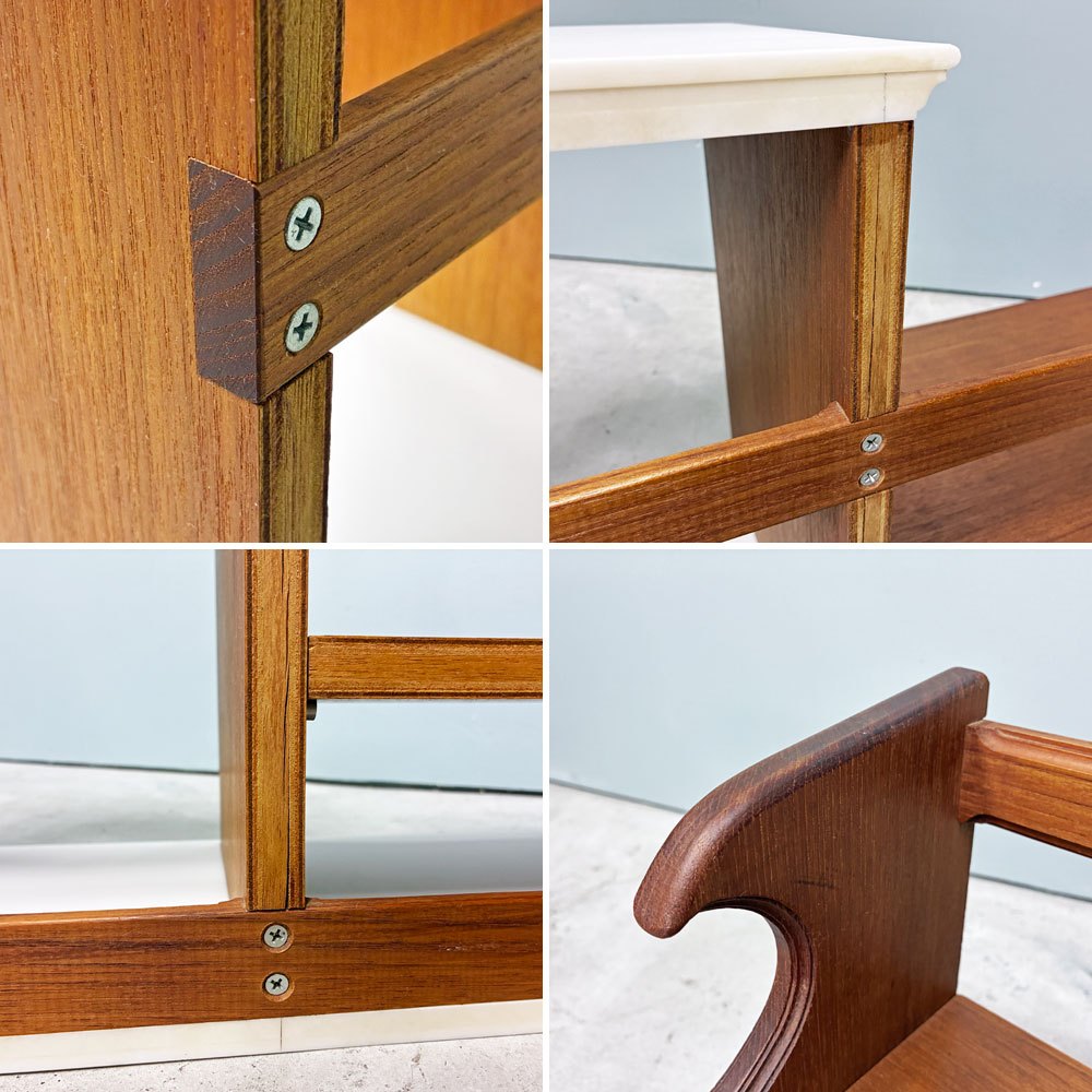 ビンテージ unknown vintage チーク材 卓上シェルフ ローシェルフ ディスプレイ台 幅79cm 店舗什器 ◎