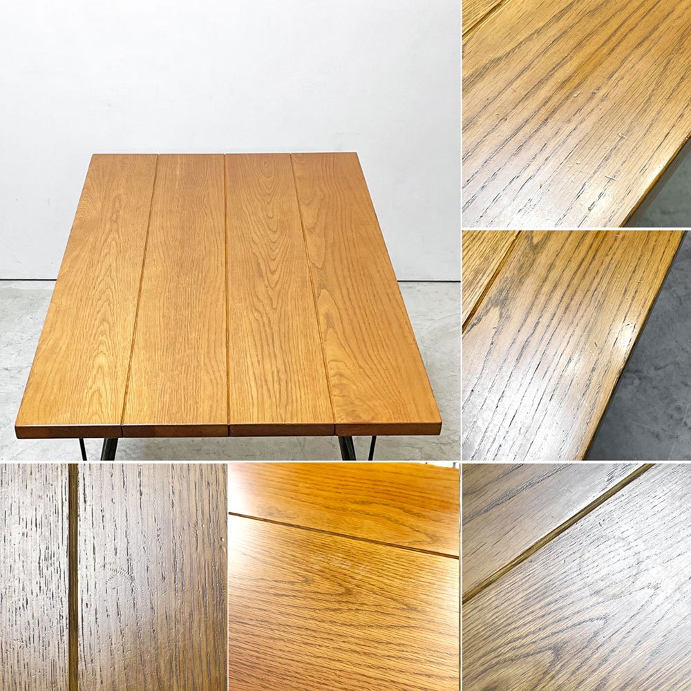ジャーナルスタンダードファニチャー j.s.F サンク SENS ダイニングテーブル W120cm オーク無垢材 スチール脚 インダストリアル 廃番 ●