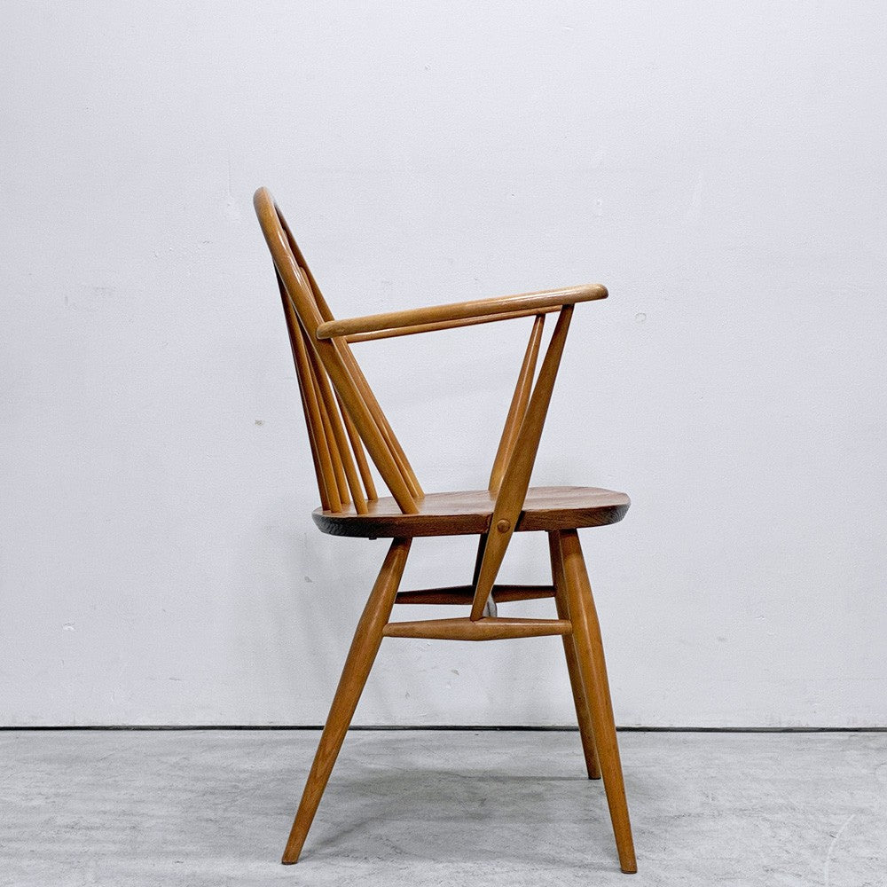 アーコール Ercol フープバックチェア アームチェア ダイニングチェア エルム材 ビーチ材 UKビンテージ 英国家具 ●